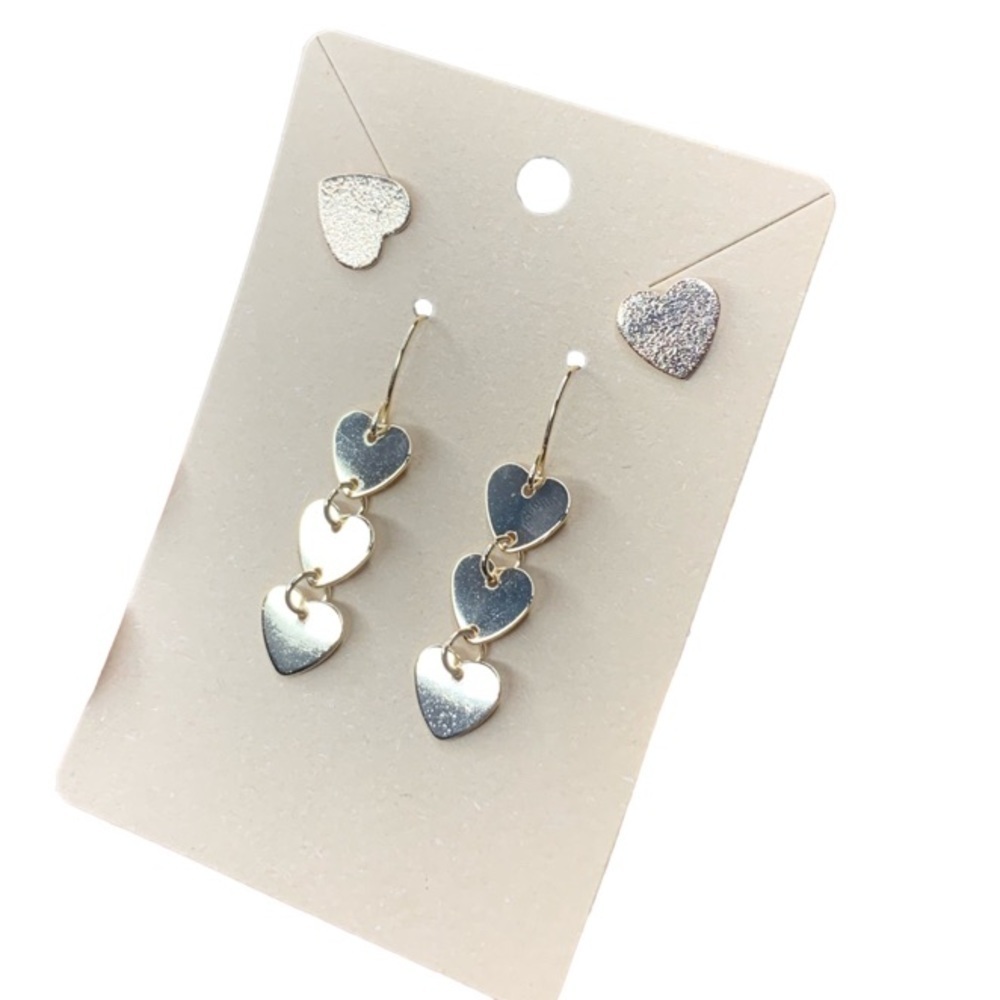 Heart earrings set